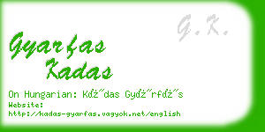 gyarfas kadas business card